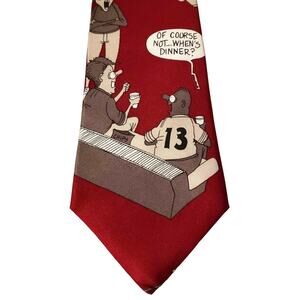Richard L. Torrey Football Tie Men 56x3 3/4 Red Bench Warmers Sports Grandpacore